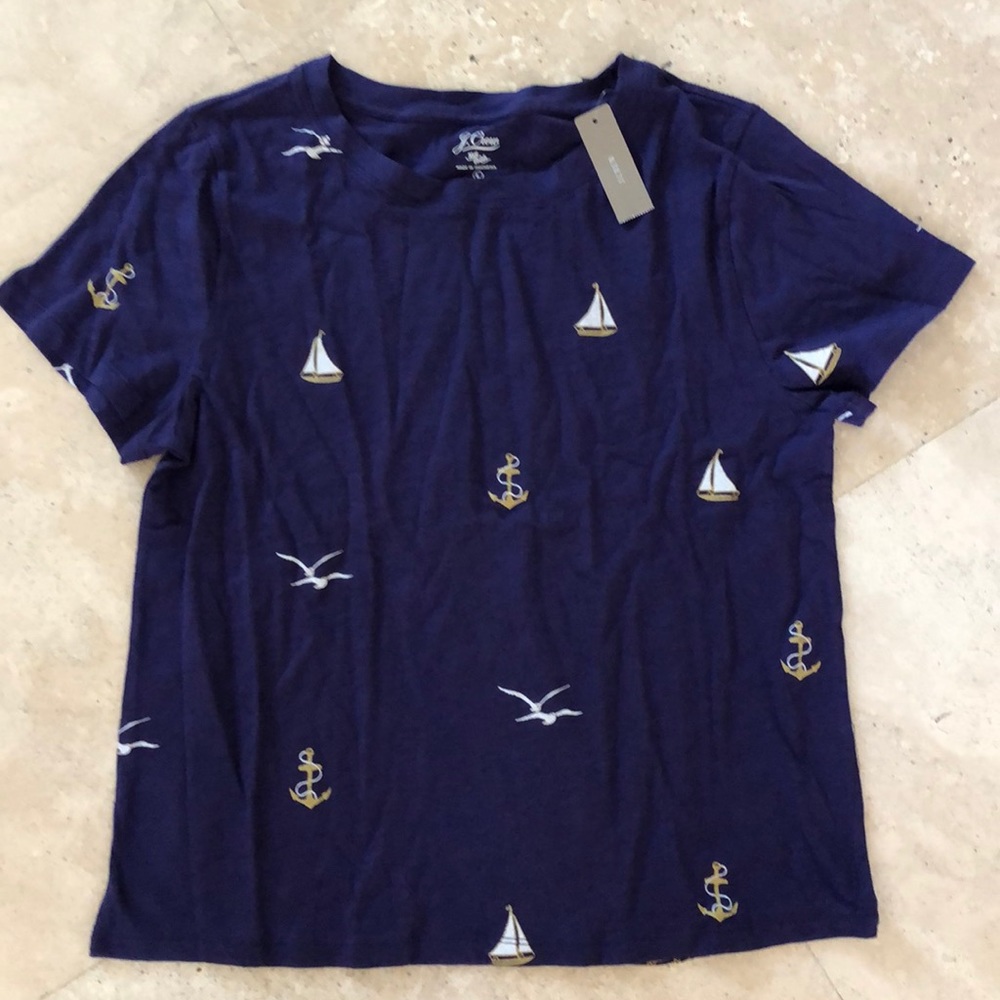 J. Crew Navy Nautical T shirt